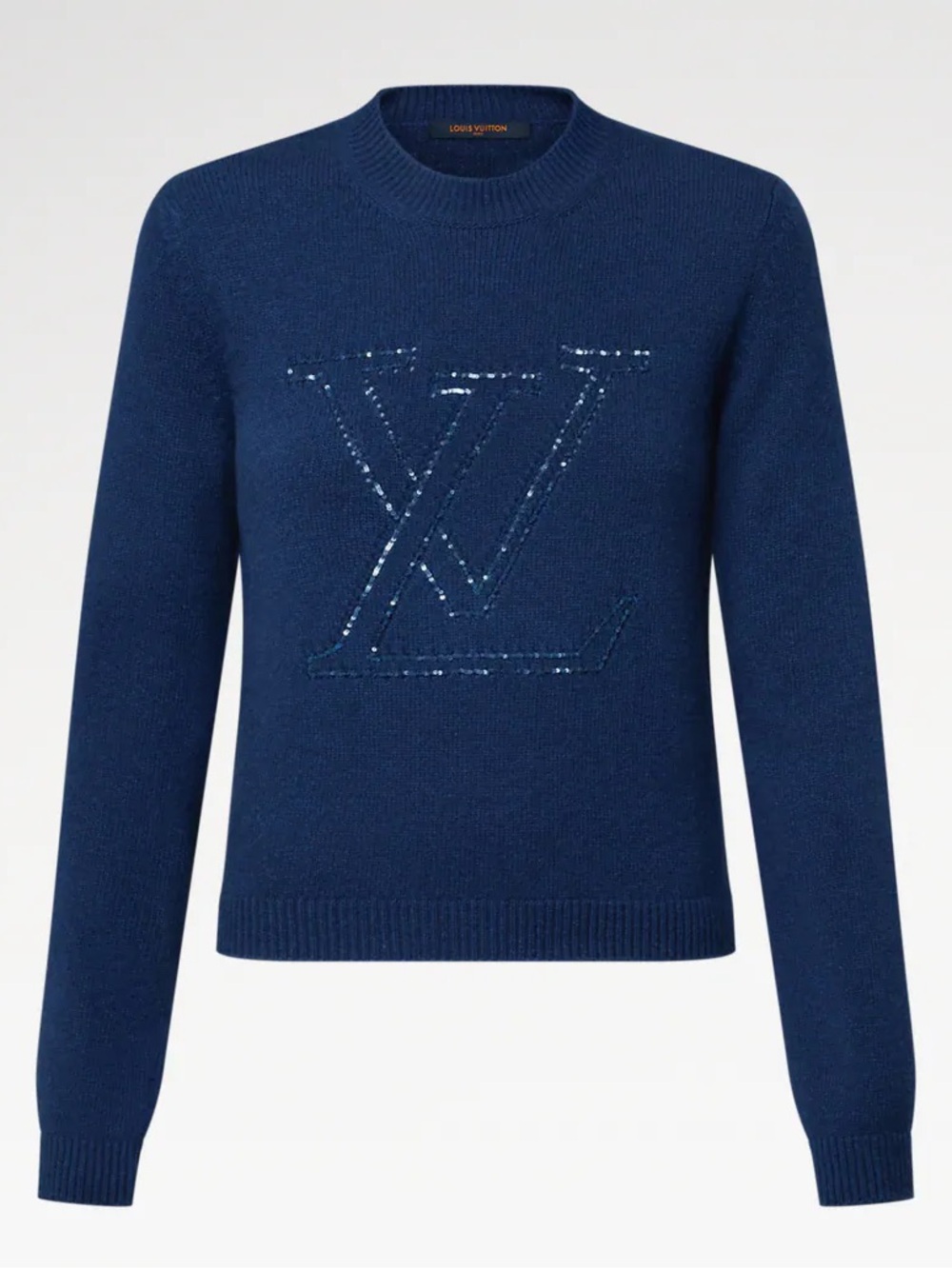 Louis Vuitton Cobalt Blue Crewneck Sweater with LV Monogram - Picture 2 of 6